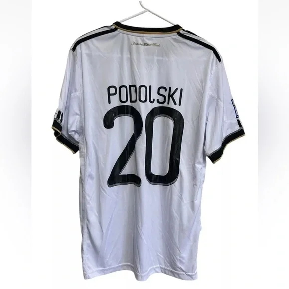 Deutscher Fussball-bund Soccer Jersey Size Large Podolski #20 2010 World Cup - Picture 3 of 7